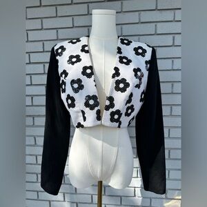 Linda Segal 90’s Floral Sequin Cropped Jacket